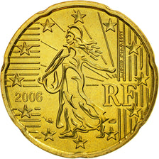 France, 20 Euro Cent, 2006, MS(65-70), Brass, KM:1286