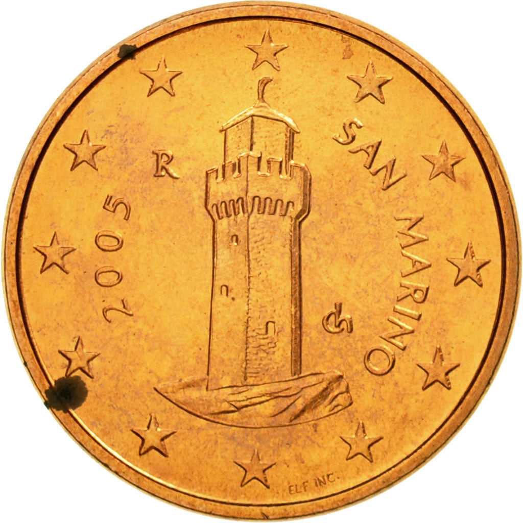 San Marino, Euro Cent, 2005, SPL-, Acciaio placcato rame, KM:440
