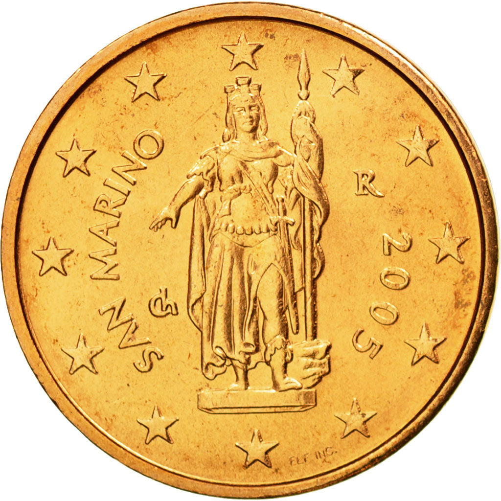 San Marino, 2 Euro Cent, 2005, MS(65-70), Copper Plated Steel, KM:441