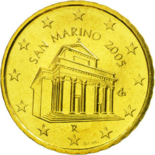 San Marino, 10 Euro Cent, 2005, MS(65-70), Brass, KM:443