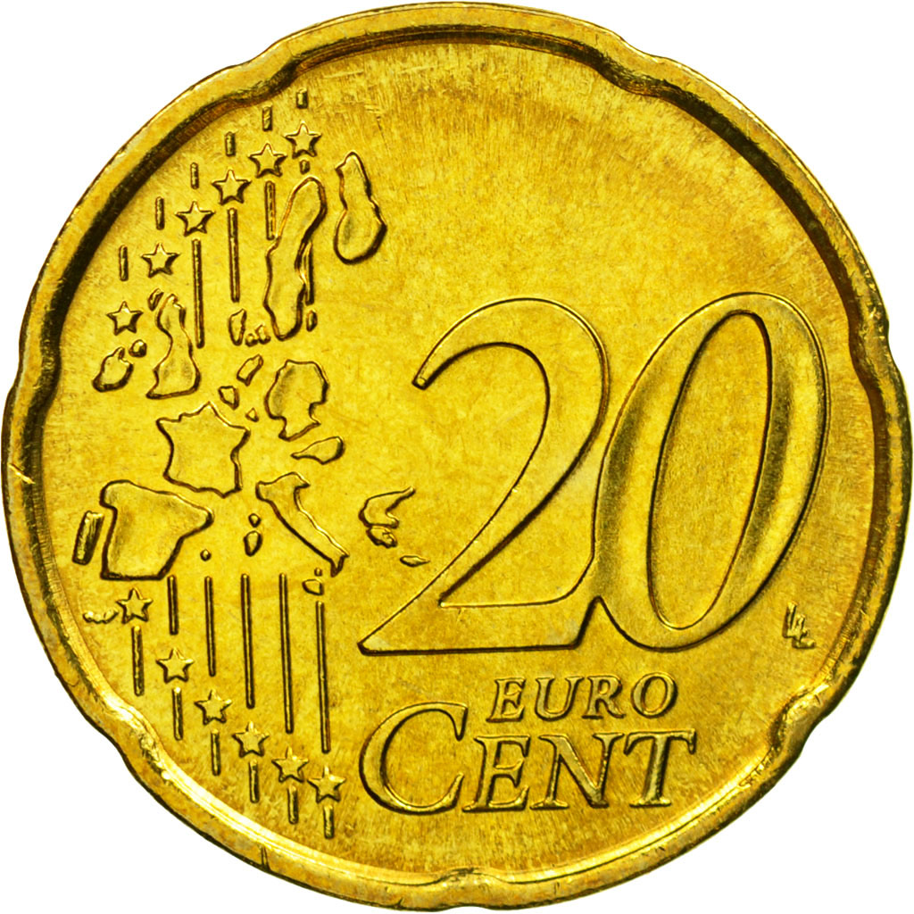 San Marino, 20 Euro Cent, 2005, MS(65-70), Brass, KM:444
