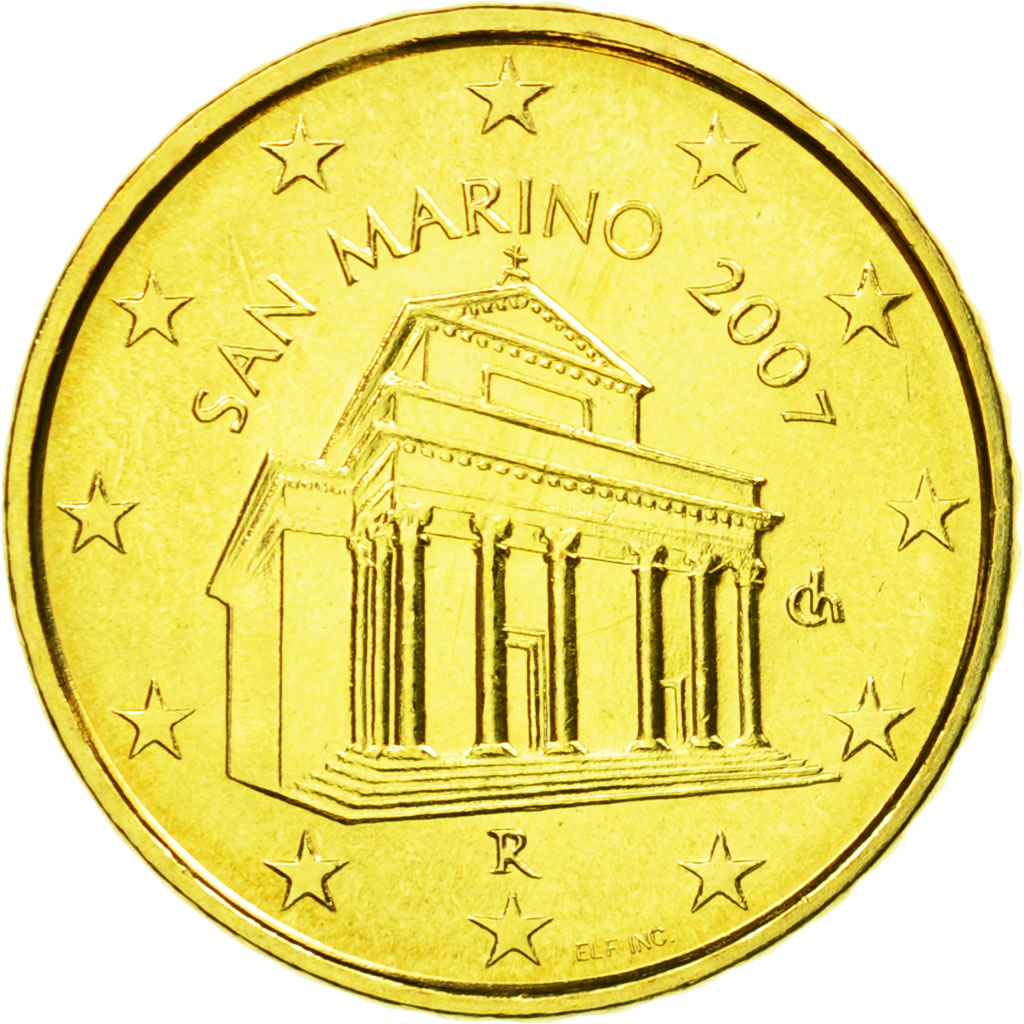San Marino, 10 Euro Cent, 2007, MS(65-70), Brass, KM:443