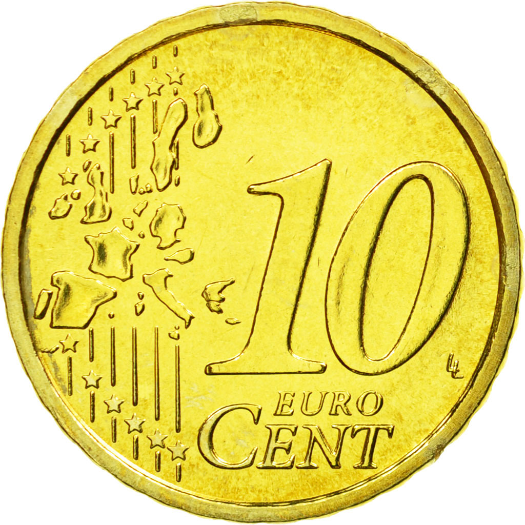 San Marino, 10 Euro Cent, 2007, MS(65-70), Brass, KM:443
