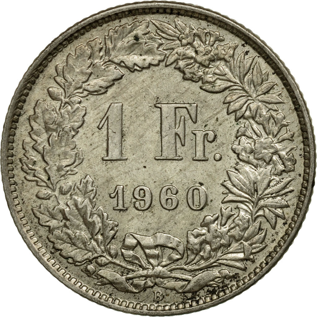 Coin, Switzerland, Franc, 1960, Bern, EF(40-45), Silver, KM:24