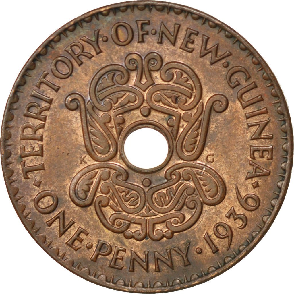 NEW GUINEA, Penny, 1936, KM #6, MS(63), Bronze, 6.58