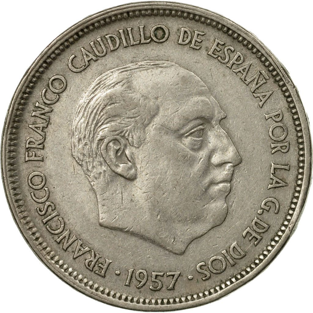 Monnaie, Espagne, Caudillo and regent, 25 Pesetas, 1959, TTB, Copper-nickel