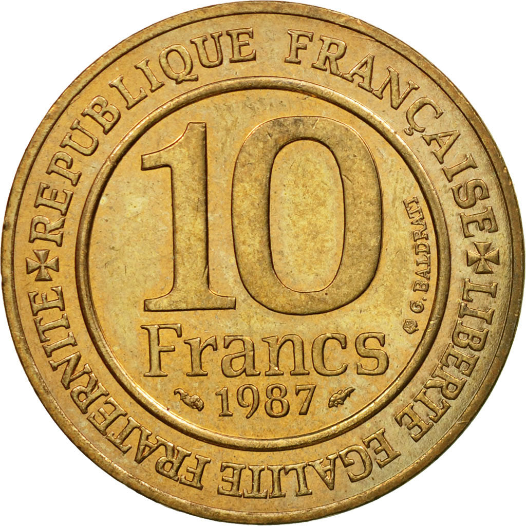 Coin, France, Hugues Capet, 10 Francs, 1987, Paris, EF(40-45), Silver, KM:961