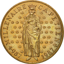 Coin, France, Hugues Capet, 10 Francs, 1987, Paris, EF(40-45), Silver, KM:961