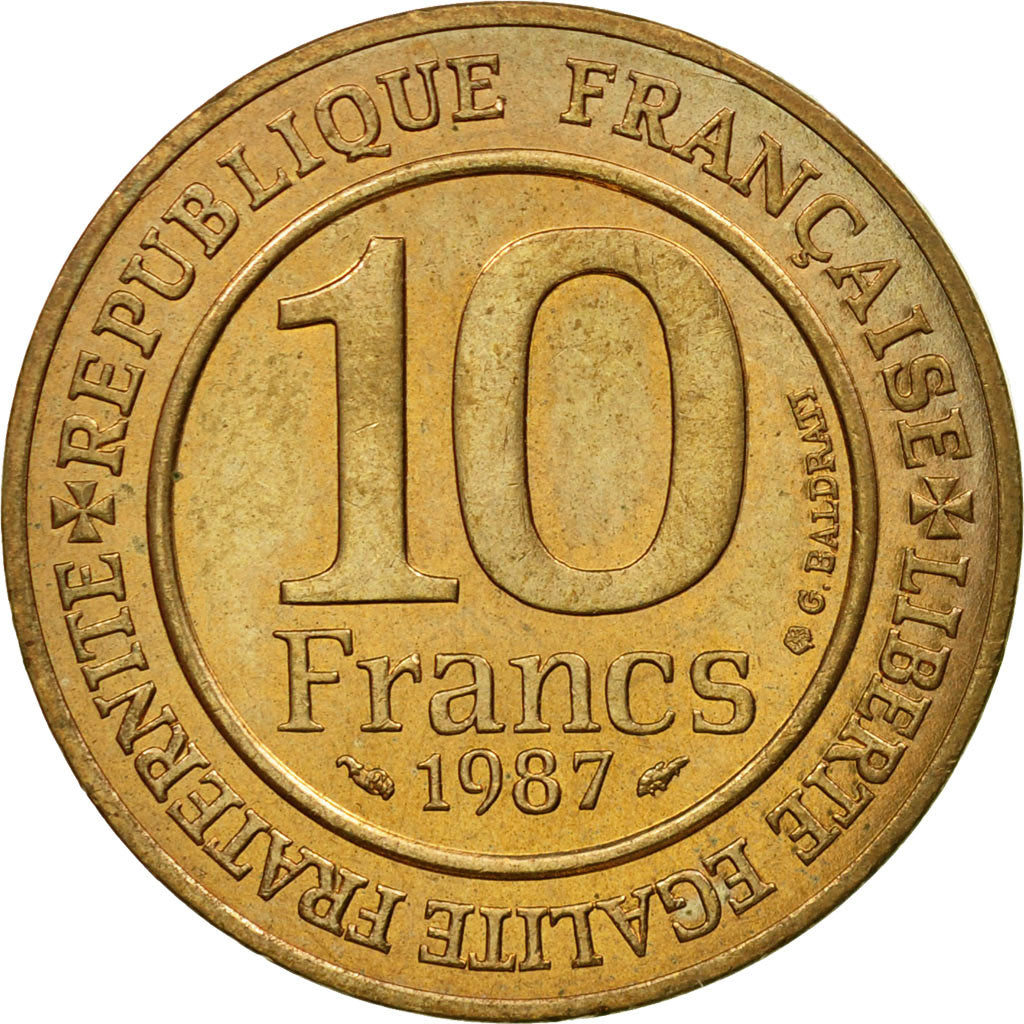Coin, France, Hugues Capet, 10 Francs, 1987, Paris, EF(40-45), Silver, KM:961