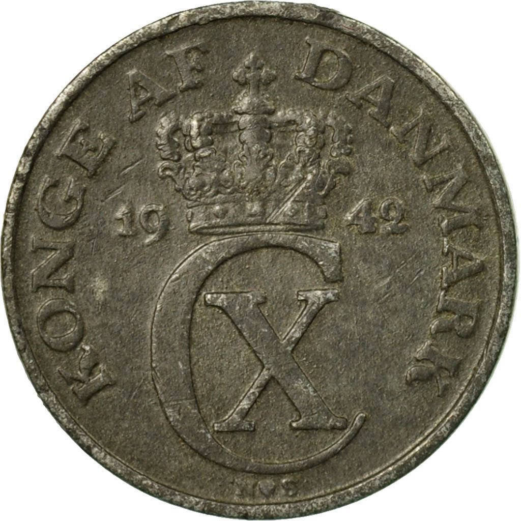 Coin, Denmark, Christian X, Ore, 1942, Copenhagen, VF(30-35), Zinc, KM:832