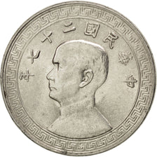 CHINA, REPUBLIC OF, 10 Cents, 1 Chiao, 1938, KM #349, AU(55-58), Nickel, 21,...
