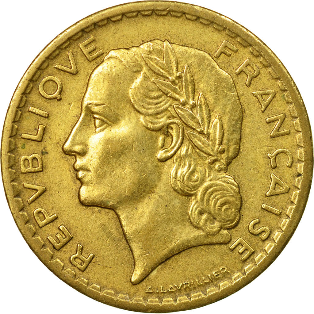 Coin, France, Lavrillier, 5 Francs, 1946, Paris, EF(40-45), Aluminum-Bronze