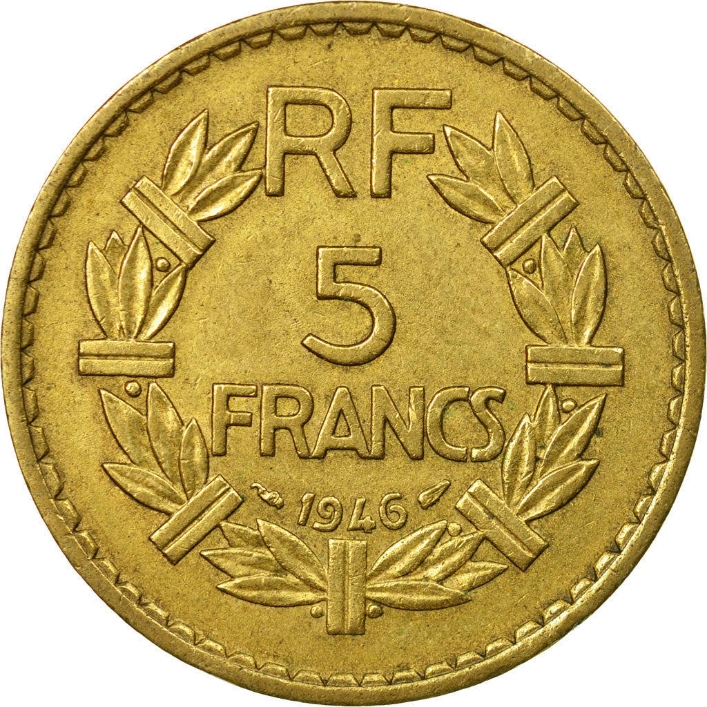 Coin, France, Lavrillier, 5 Francs, 1946, Paris, EF(40-45), Aluminum-Bronze