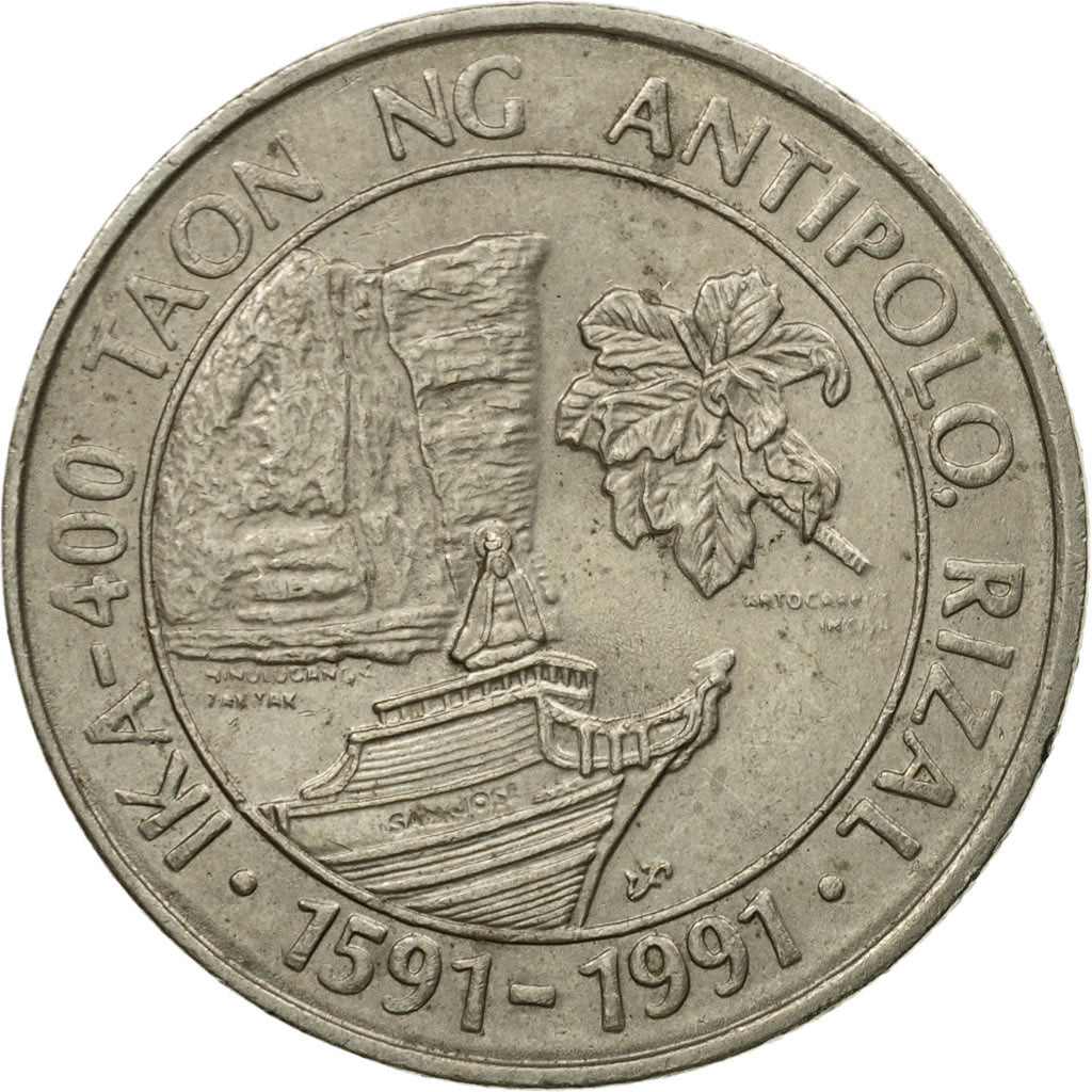 Coin, Philippines, Piso, 1991, EF(40-45), Copper-nickel, KM:257