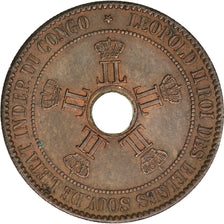 Stato Libero del Congo, Leopold II, 10 Centimes, 1894, SPL-, Rame, KM:4
