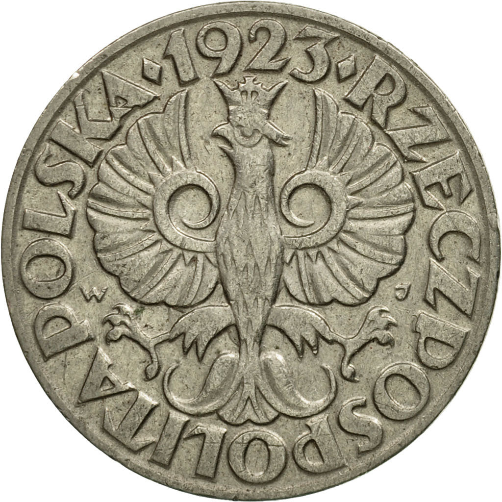 Moneda, Polonia, 50 Groszy, 1923, MBC, Níquel, KM:13