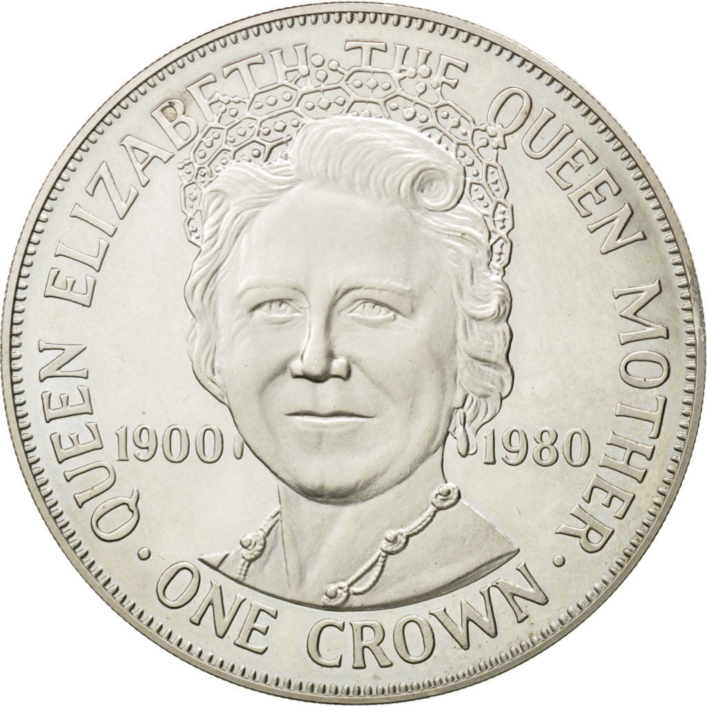 ISLE OF MAN, Crown, 1980, Pobjoy Mint, KM #68b, MS(65-70), Silver, 38.5, 28.56