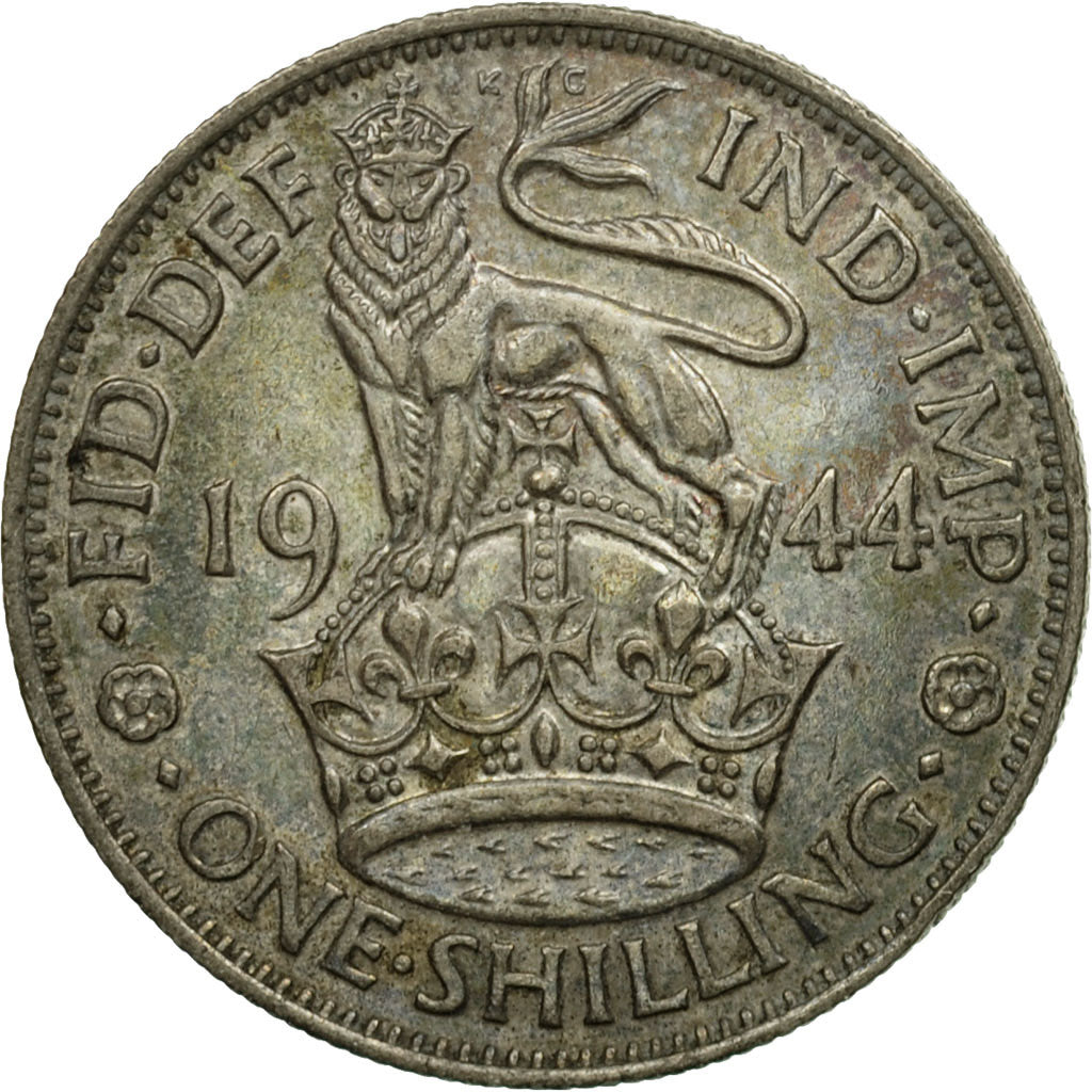 Coin, Great Britain, George VI, Shilling, 1944, EF(40-45), Silver, KM:854