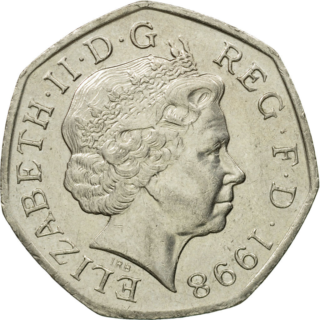 Coin, Great Britain, Elizabeth II, 50 Pence, 1998, EF(40-45), Copper-nickel