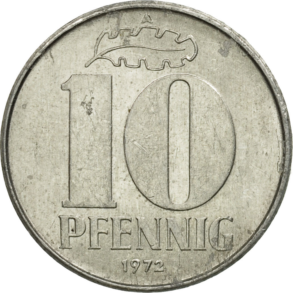 Coin, GERMAN-DEMOCRATIC REPUBLIC, 10 Pfennig, 1972, Berlin, EF(40-45), Aluminum