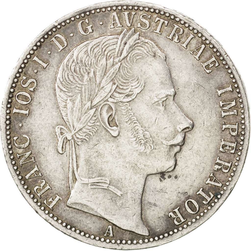 AUSTRIA, Florin, 1861, Vienne, KM #2219, AU(55-58), Silver, 12.31