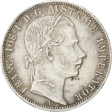 AUSTRIA, Florin, 1861, Vienne, KM #2219, AU(55-58), Silver, 12.31