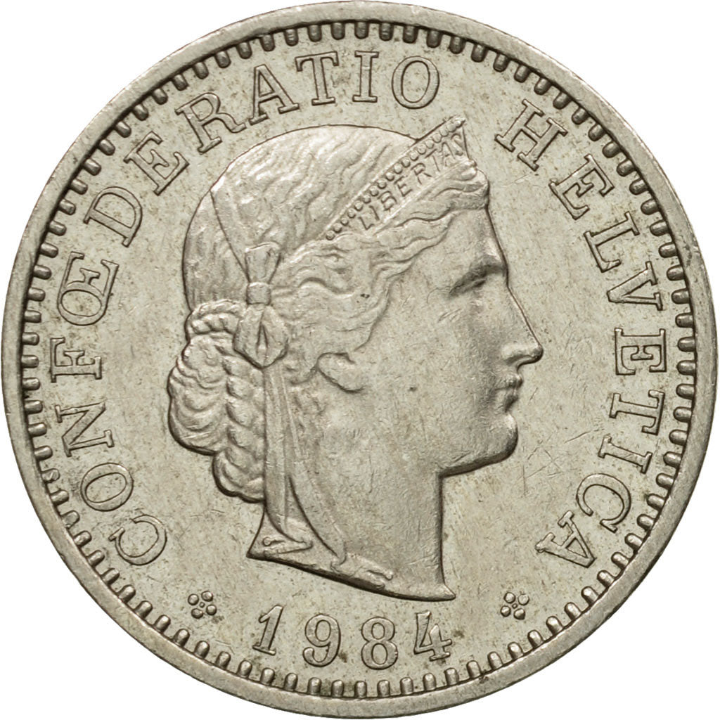 Moneta, Svizzera, 20 Rappen, 1984, Bern, BB, Rame-nichel, KM:29a