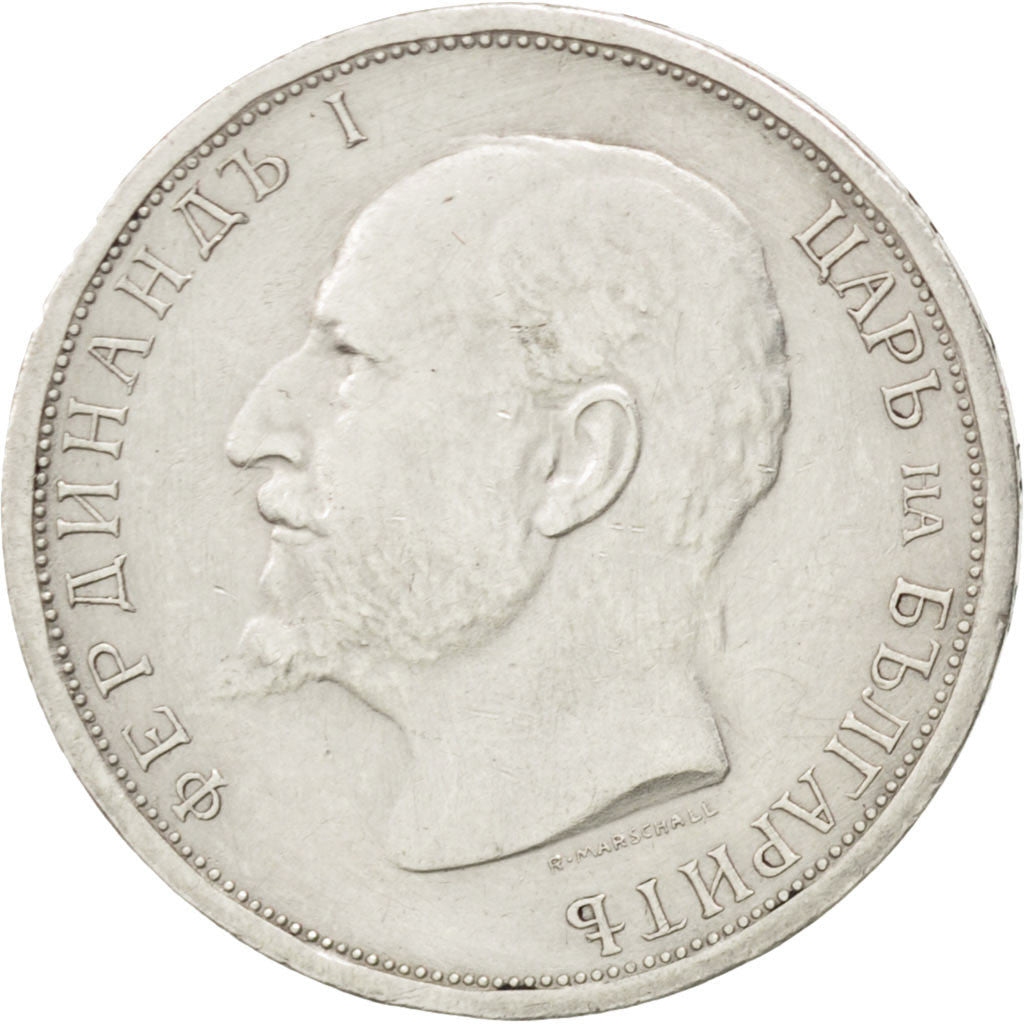 BULGARIA, Lev, 1913, KM #31, AU(50-53), Silver, 4.98