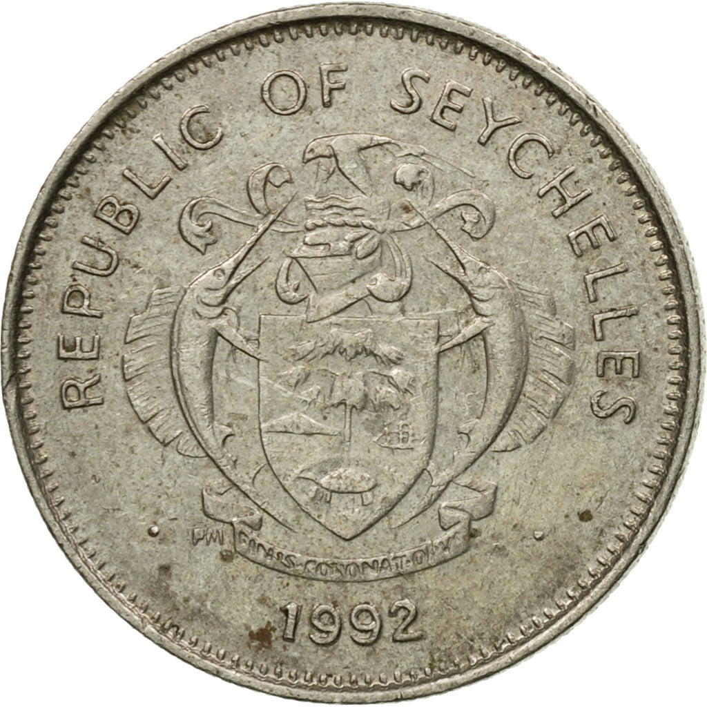 Coin, Seychelles, 25 Cents, 1992, EF(40-45), Copper-nickel, KM:49.2
