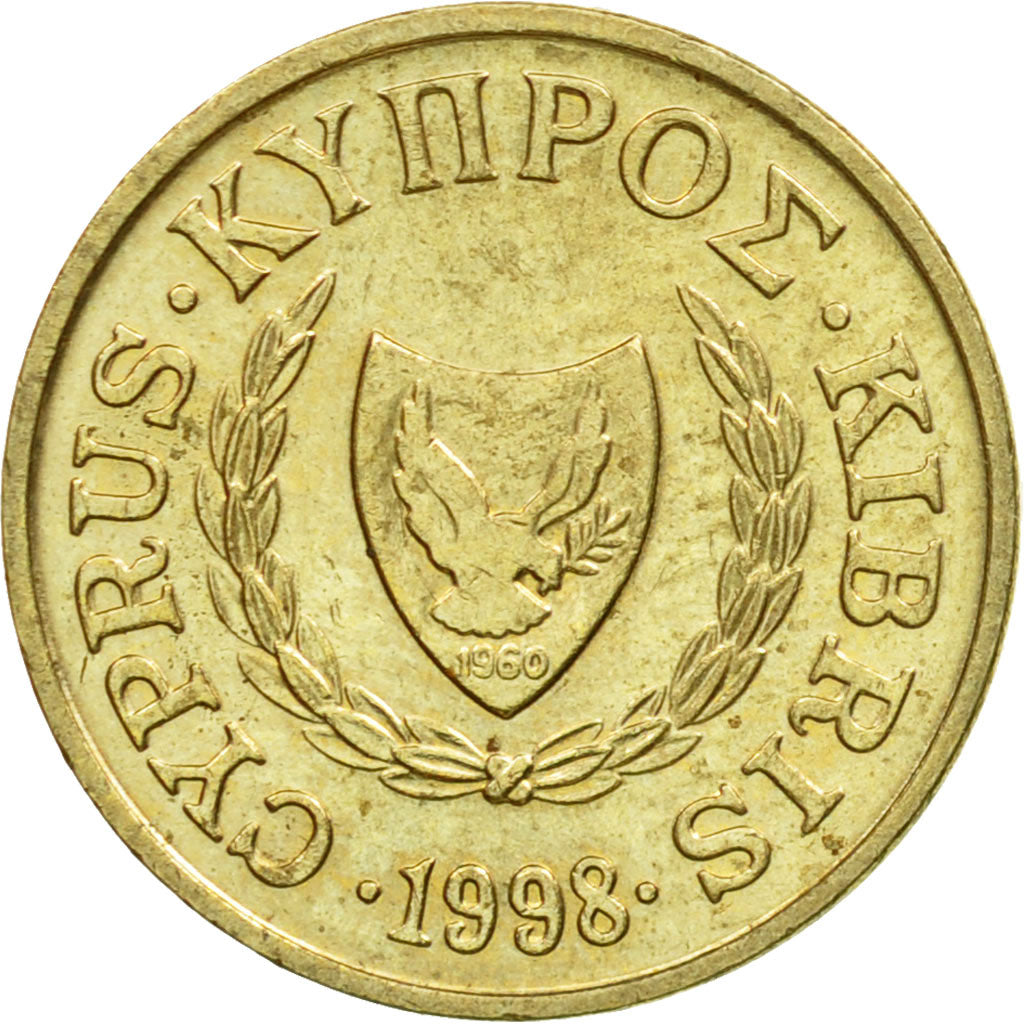 Coin, Cyprus, Cent, 1998, EF(40-45), Nickel-brass, KM:53.3