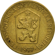 Coin, Czechoslovakia, Koruna, 1977, EF(40-45), Aluminum-Bronze, KM:50