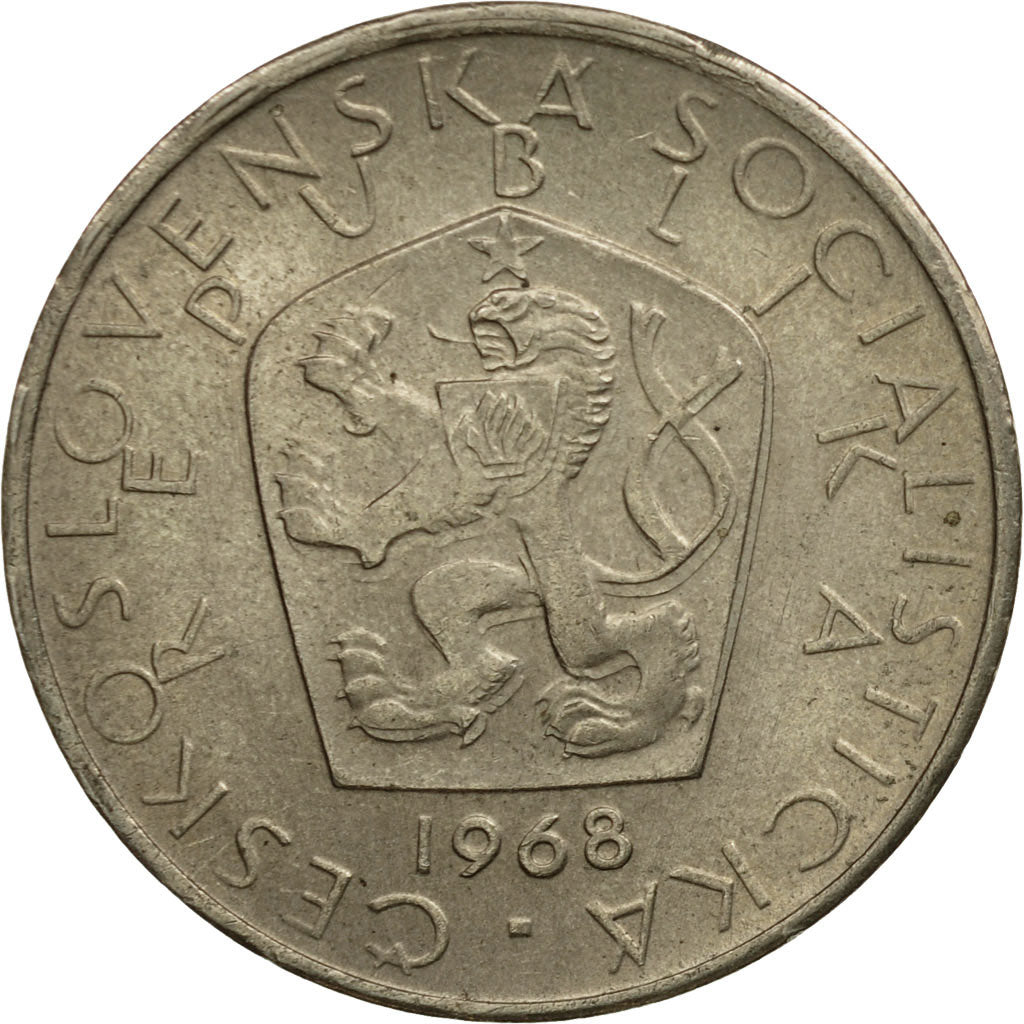 Coin, Czechoslovakia, 5 Korun, 1968, EF(40-45), Copper-nickel, KM:60