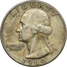 Coin, United States, Washington Quarter, Quarter, 1964, U.S. Mint, Philadelphia