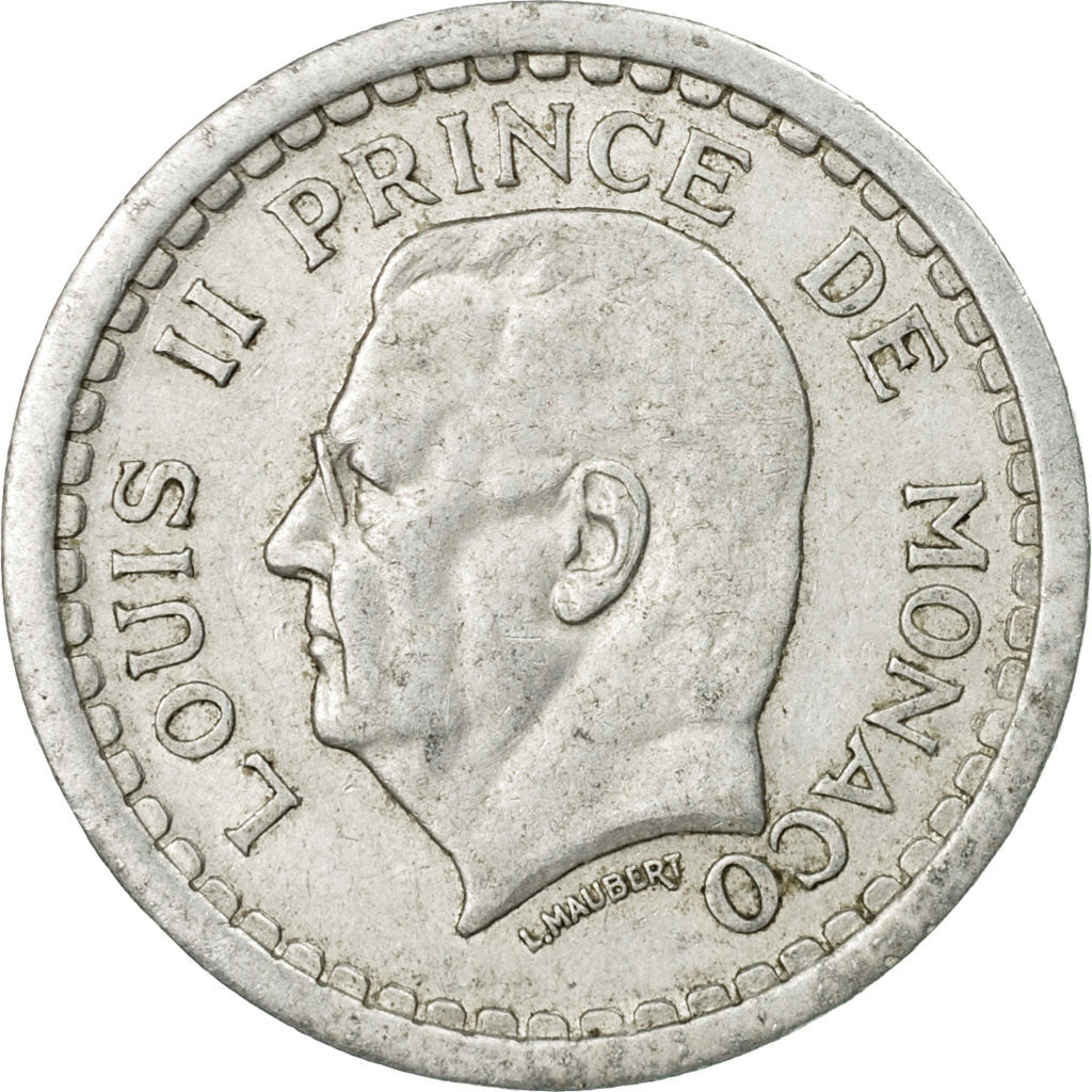 Münze, Monaco, Louis II, 2 Francs, 1943, Poissy, SS, Aluminium, KM:121