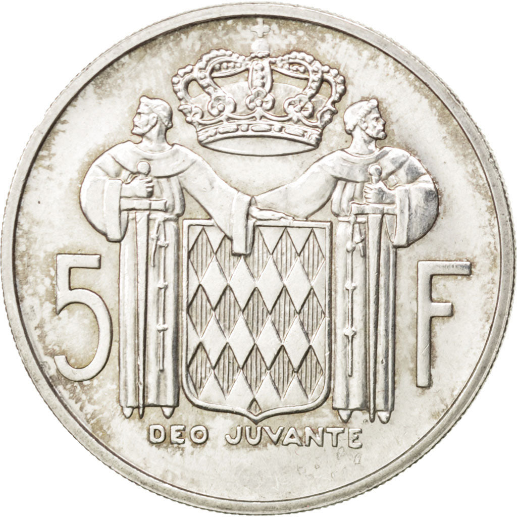 Coin, Monaco, Rainier III, 5 Francs, 1960, MS(60-62), Silver, KM:141