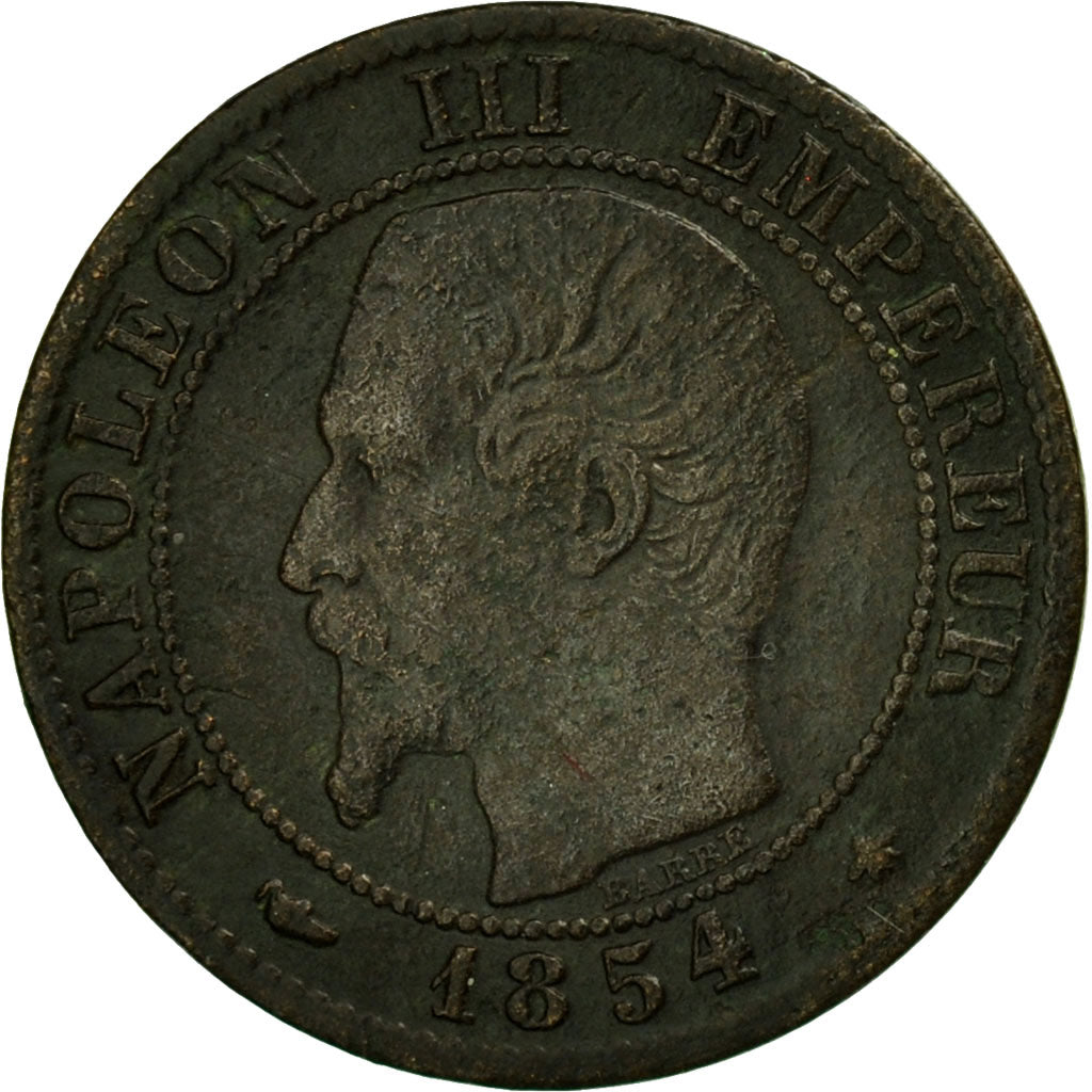 Moneta, Francja, Napoleon III, Napoléon III, Centime, 1854, Strasbourg