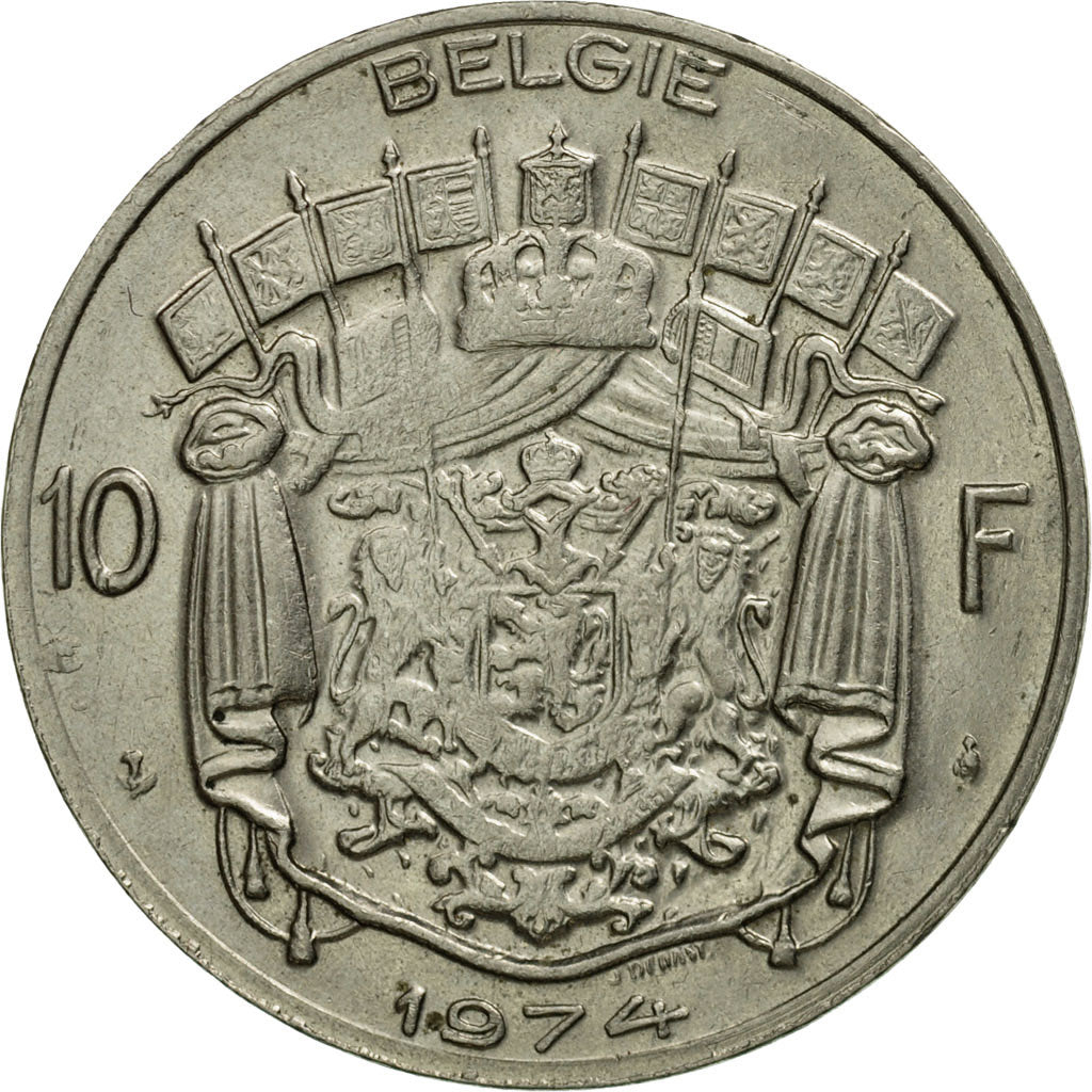 Coin, Belgium, 10 Francs, 10 Frank, 1974, Brussels, EF(40-45), Nickel, KM:156.1