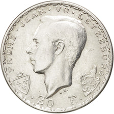 LUXEMBOURG, 20 Francs, 1946, KM #47, EF(40-45), Silver, 27, 8.47
