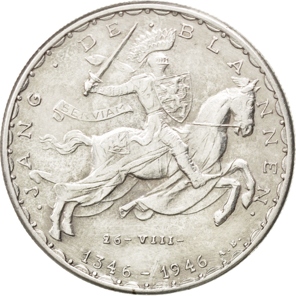 LUXEMBOURG, 20 Francs, 1946, KM #47, EF(40-45), Silver, 27, 8.47