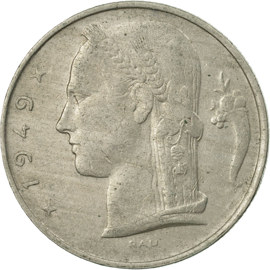 Moneda, Bélgica, 5 Francs, 5 Frank, 1949, MBC, Cobre - níquel, KM:134.1