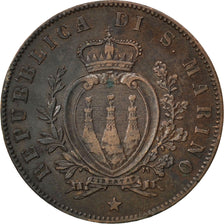 Monnaie, San Marino, 5 Centesimi, 1869, SUP, Cuivre, KM:1