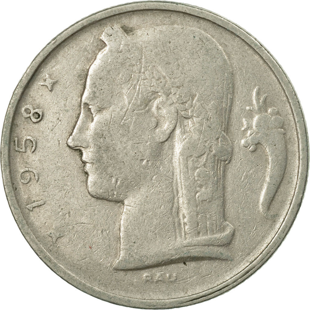Moneta, Belgio, 5 Francs, 5 Frank, 1958, BB, Rame-nichel, KM:134.1