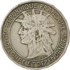 GUADELOUPE, Franc, 1921, KM #46, EF(40-45), Copper-Nickel, 25, Lecompte #58,...