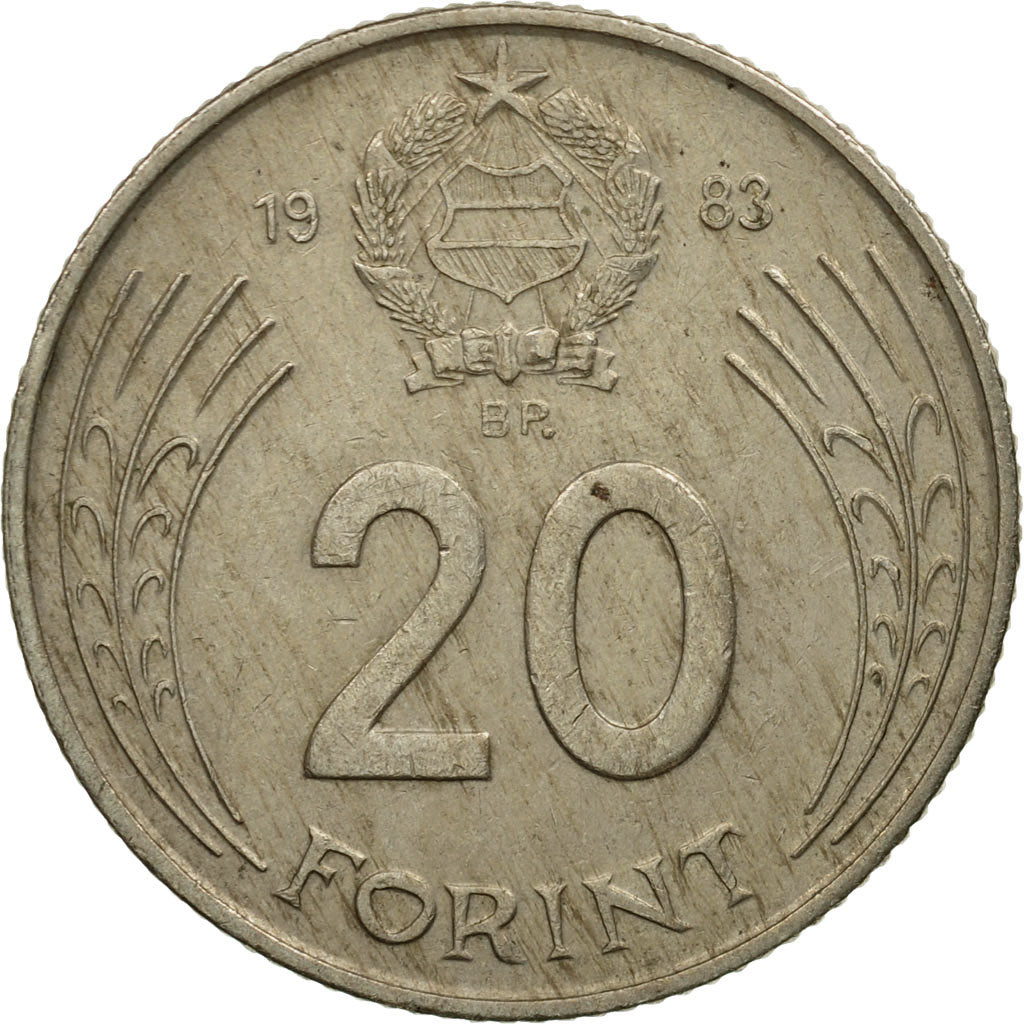Coin, Hungary, 20 Forint, 1983, EF(40-45), Copper-nickel, KM:630