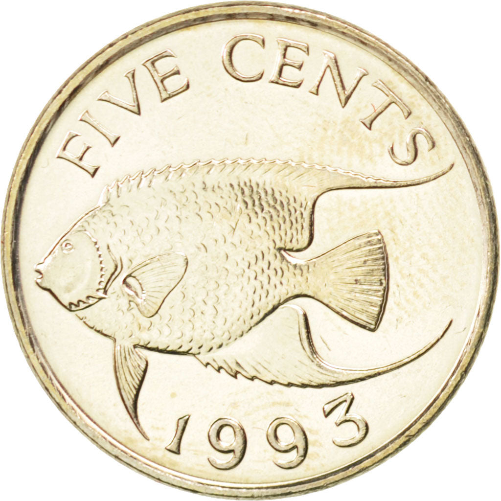 BERMUDA, 5 Cents, 1993, KM #45, MS(64), Copper-Nickel, 21.2, 4.98