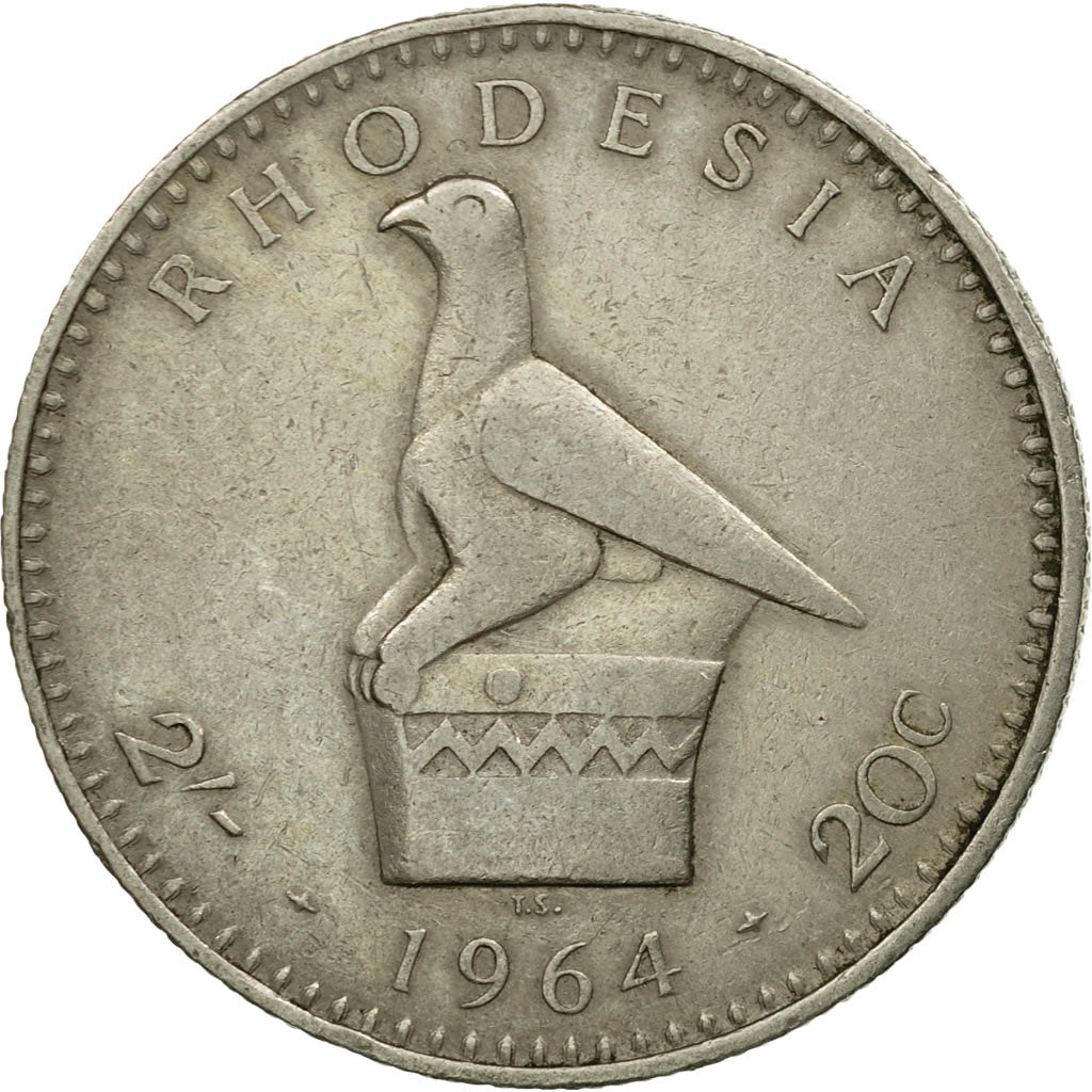 Coin, Rhodesia, Elizabeth II, 2 Shillings = 20 Cents, 1964, British Royal Mint