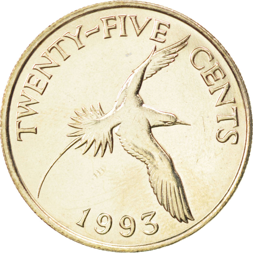 BERMUDA, 25 Cents, 1993, KM #47, MS(64), Copper-Nickel, 24.15, 6.00