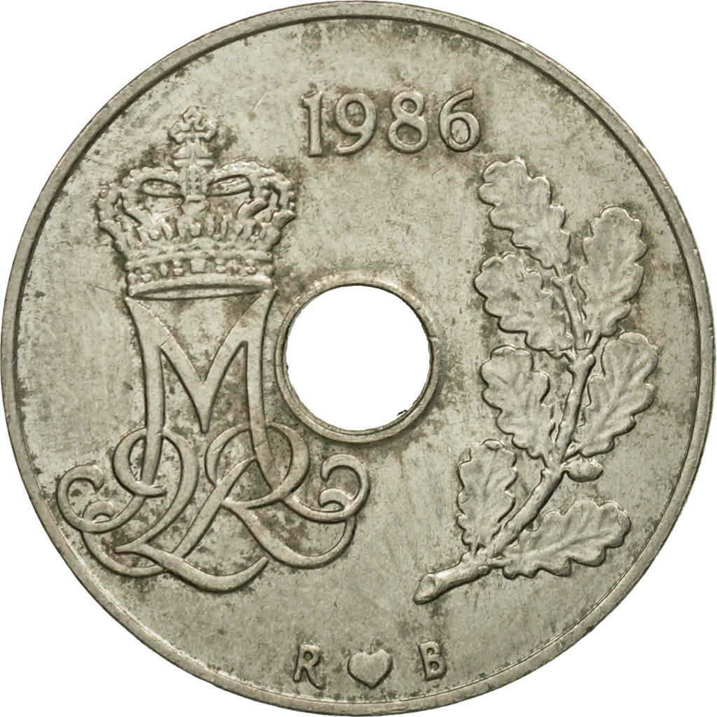 Coin, Denmark, Margrethe II, 25 Öre, 1986, Copenhagen, EF(40-45)