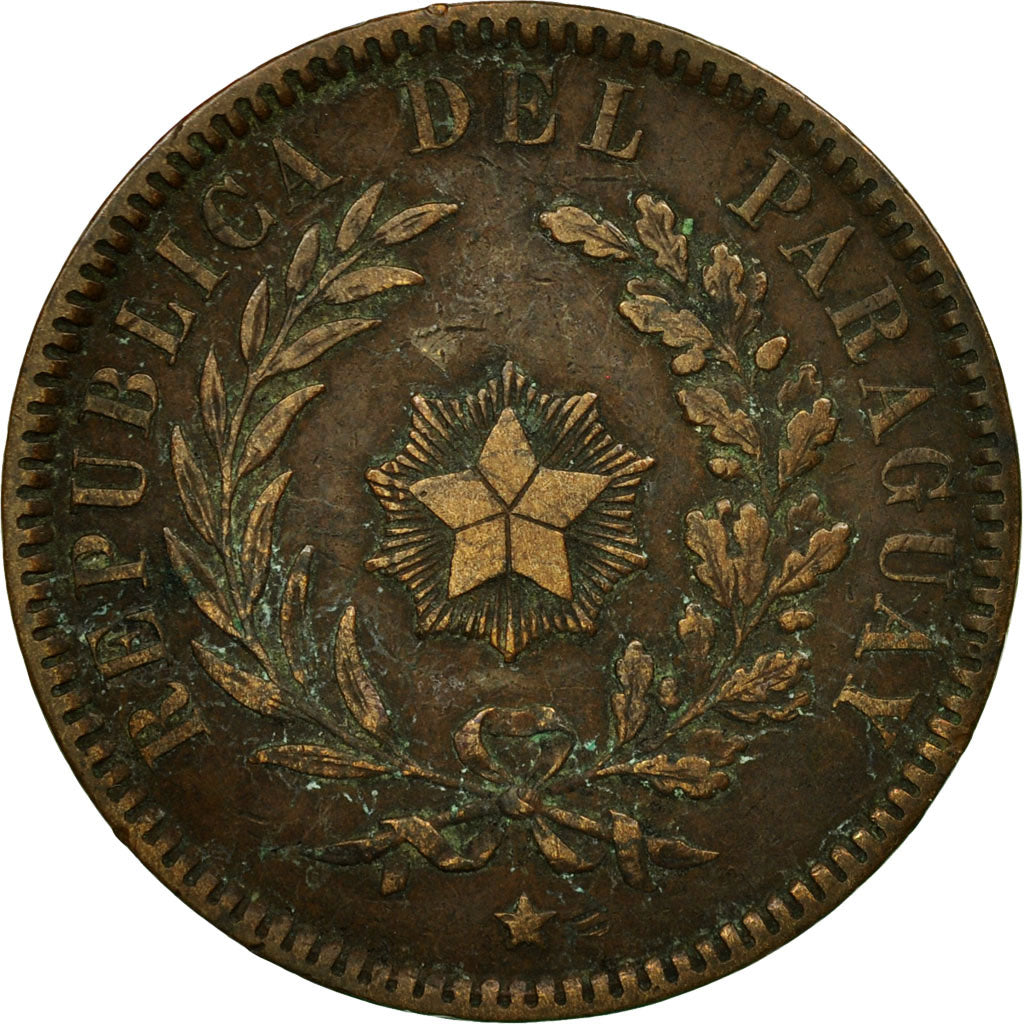 Coin, Paraguay, 2 Centesimos, 1870, VF(30-35), Copper, KM:3