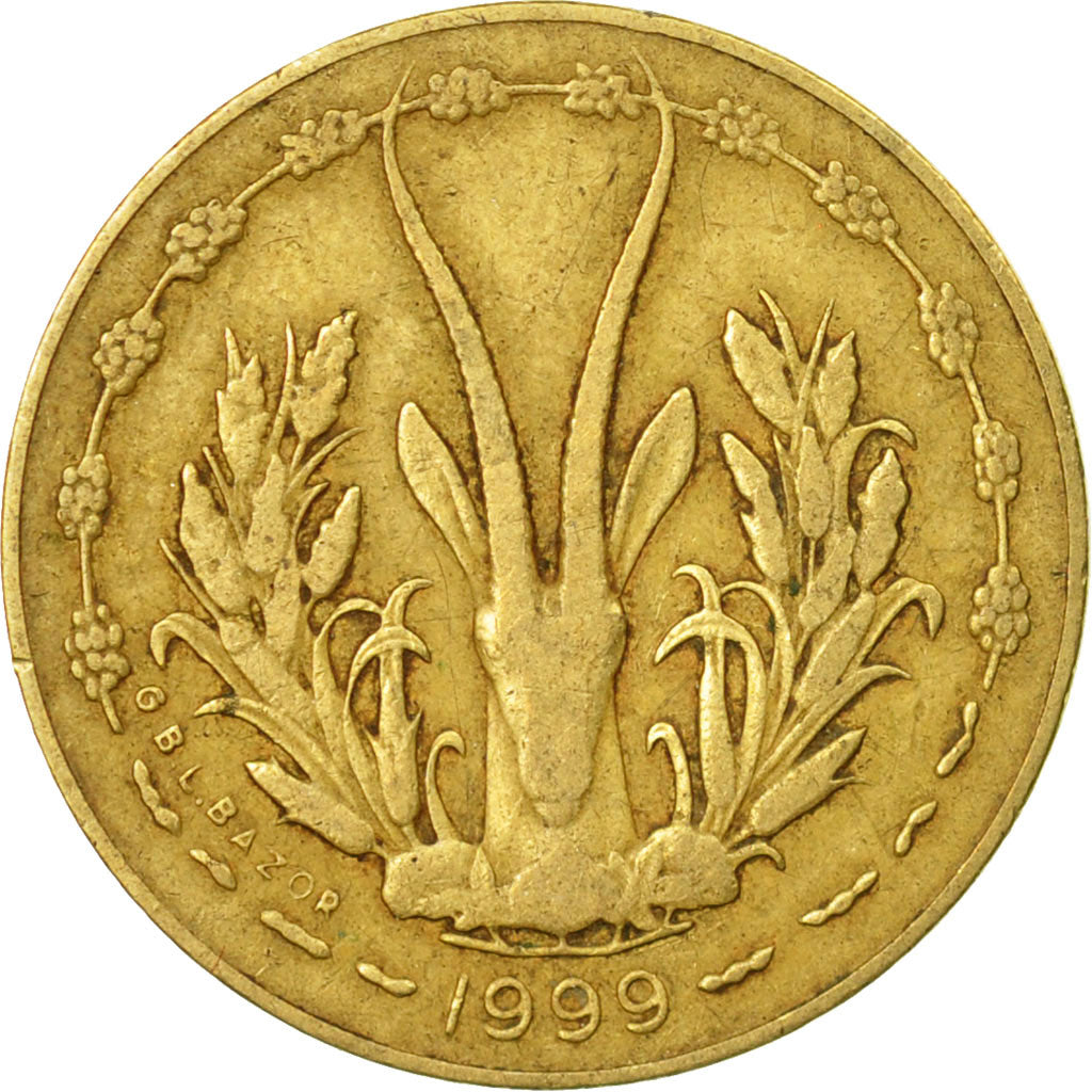 Coin, West African States, 5 Francs, 1999, Paris, EF(40-45)